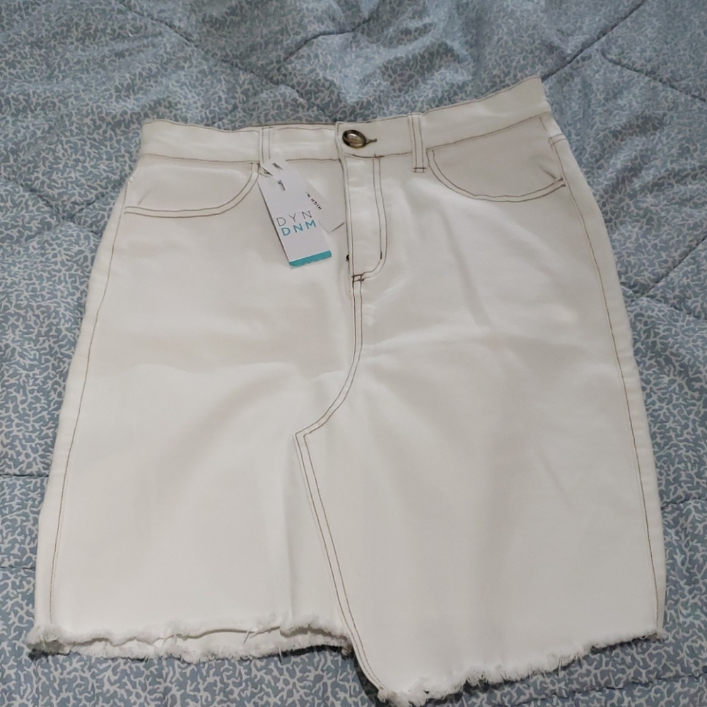 Dynamite white denim skirt